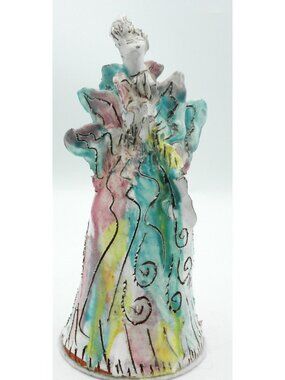 Handmade Italian Angel Sculpture Figurine Glazed Red Clay Artist Signed Unique